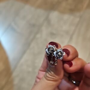 Silver Rose Earrings